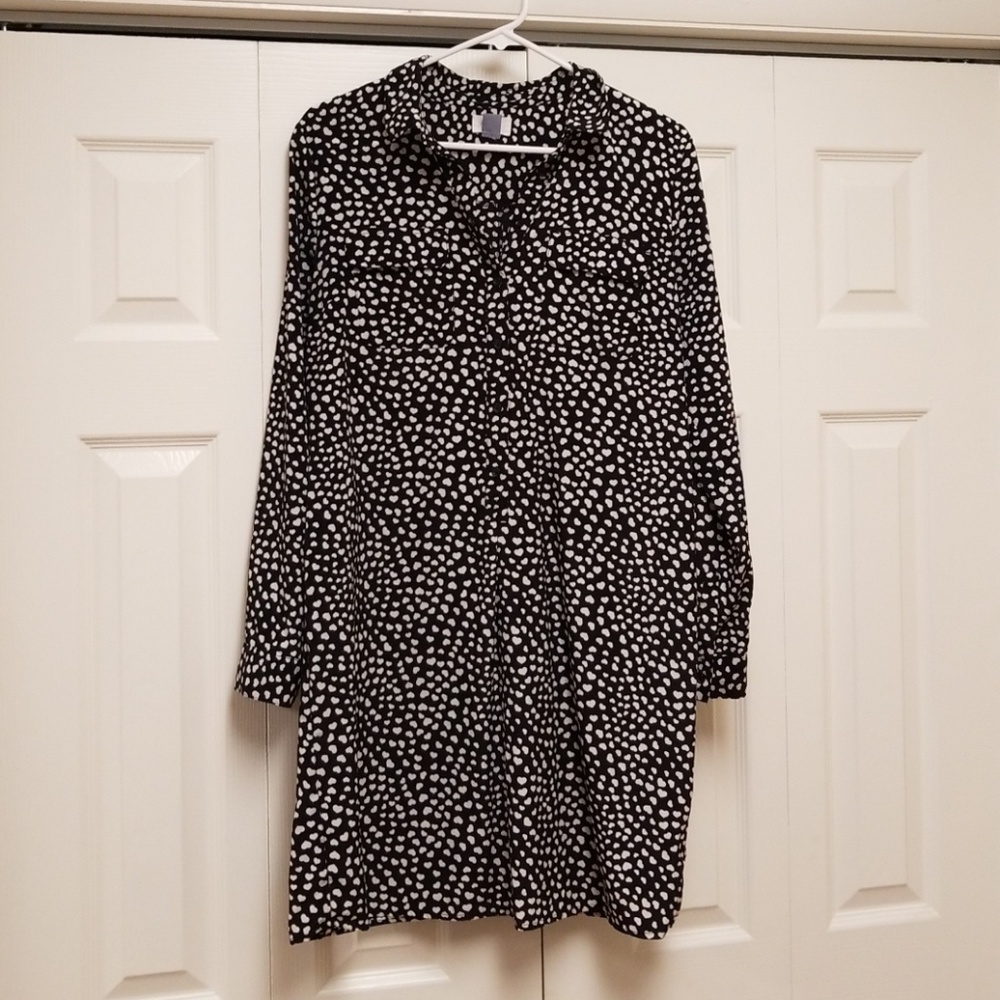 Heart print tunic dress